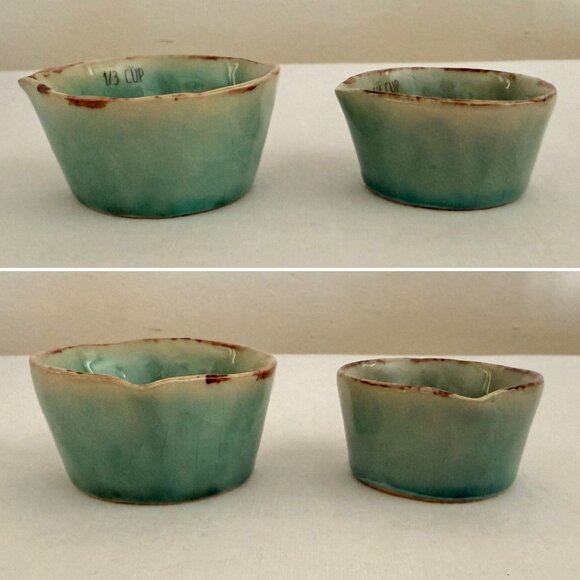 Handpainted Ceramic Measuring Cups Set Mix and Match Styles Set Rustic Cottage - Picture 12 of 14